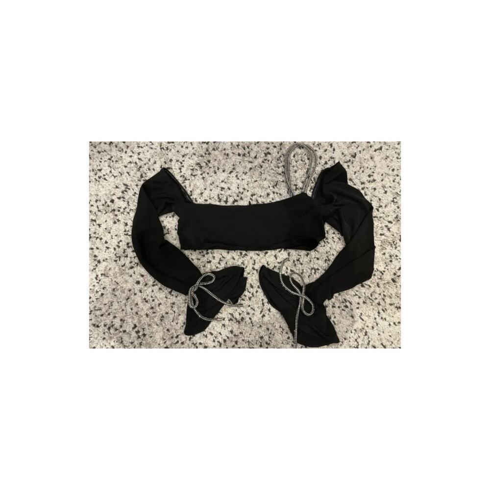 House of CB‎ June Black Crystal Trim Bandeau Top Small - Picture 7 of 16